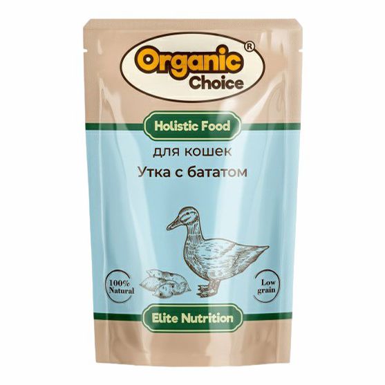 

Влажный корм Organic Сhoice c уткой и бататом в соусе для кошек 85 г