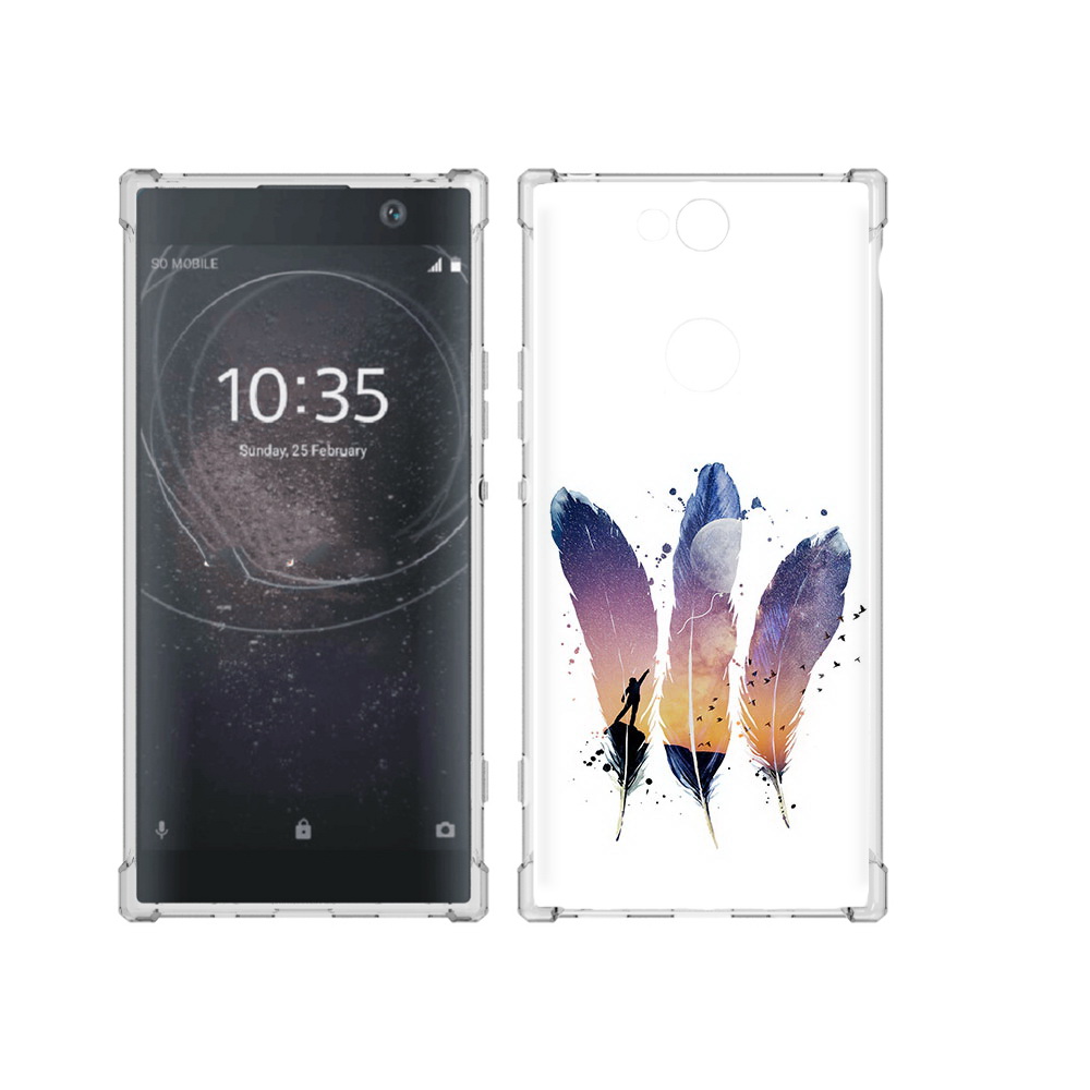

Чехол MyPads Tocco для Sony Xperia XA2 Plus небесные перья, Прозрачный, Tocco