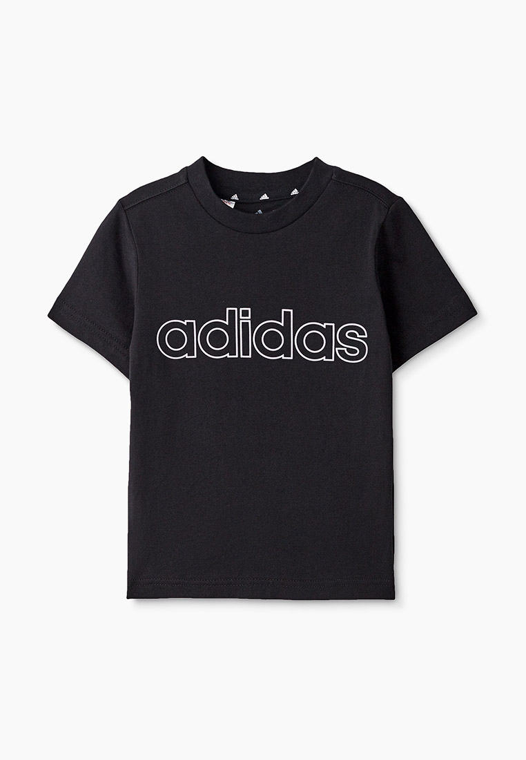 фото Футболка adidas essentials logo tee black/white gn4006 р.134