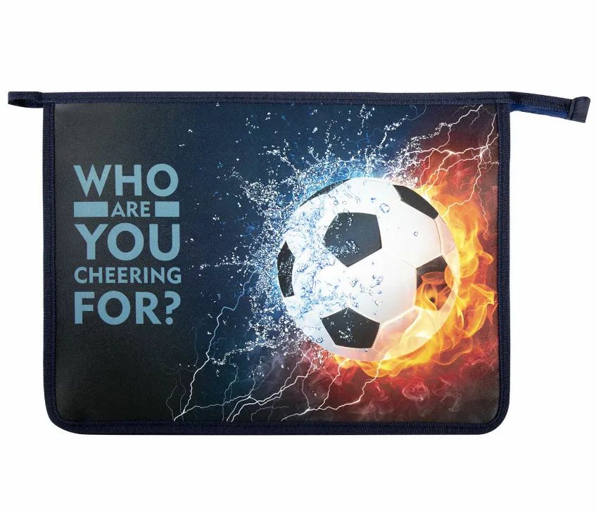 

Папка для тетрадей на молнии А4 Юнландия Football power, Синий