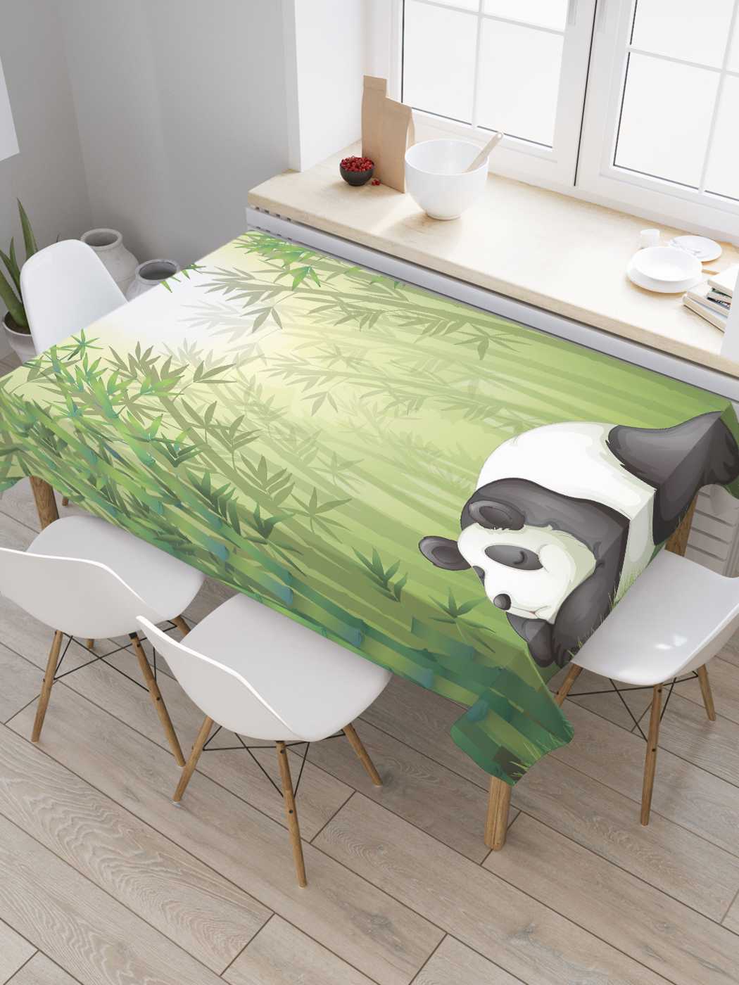 

Скатерть прямоугольная JoyArty "Панда спит" из оксфорда, 180x145 см, Зеленый, Панда спит