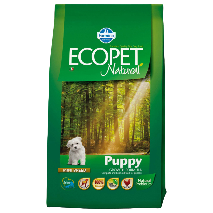 

Сухой корм для щенков Farmina Ecopet Natural Puppy Mini, для мелких пород, курица, 12кг, Ecopet Natural Puppy Mini