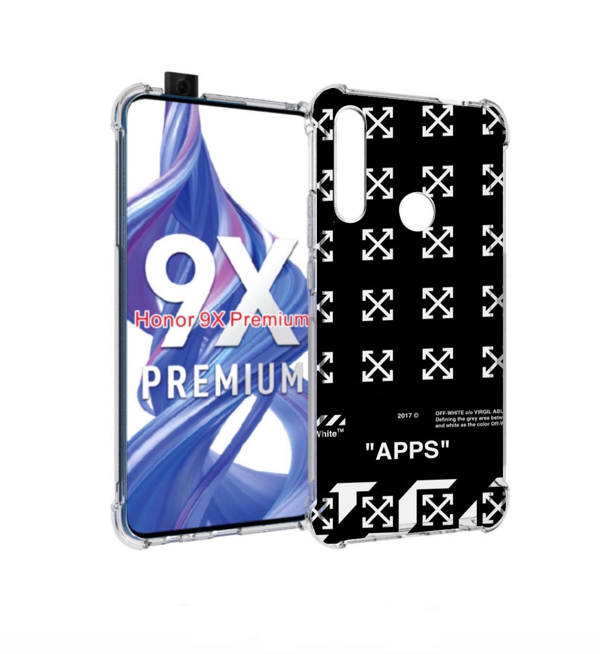 

Чехол бампер MyPads оф-вайт-значки для Honor 9X (STK-LX1)/Huawei, Прозрачный, Tocco