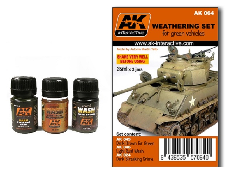 

AK064 Набор для везеринга GREEN VEHICLES WEATHERING SET, 8436535570640