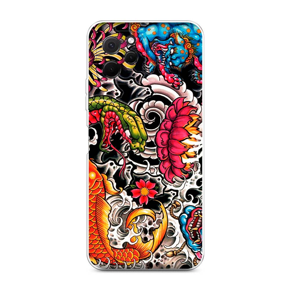

Чехол на HuaweI Nova Y61 "Японское искусство", Красный;оранжевый;голубой, 6120050-4