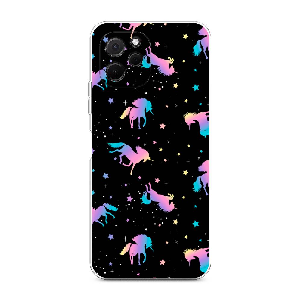 

Чехол на HuaweI Nova Y61 "Единороги градиент", Черный;розовый;голубой, 6120050-1