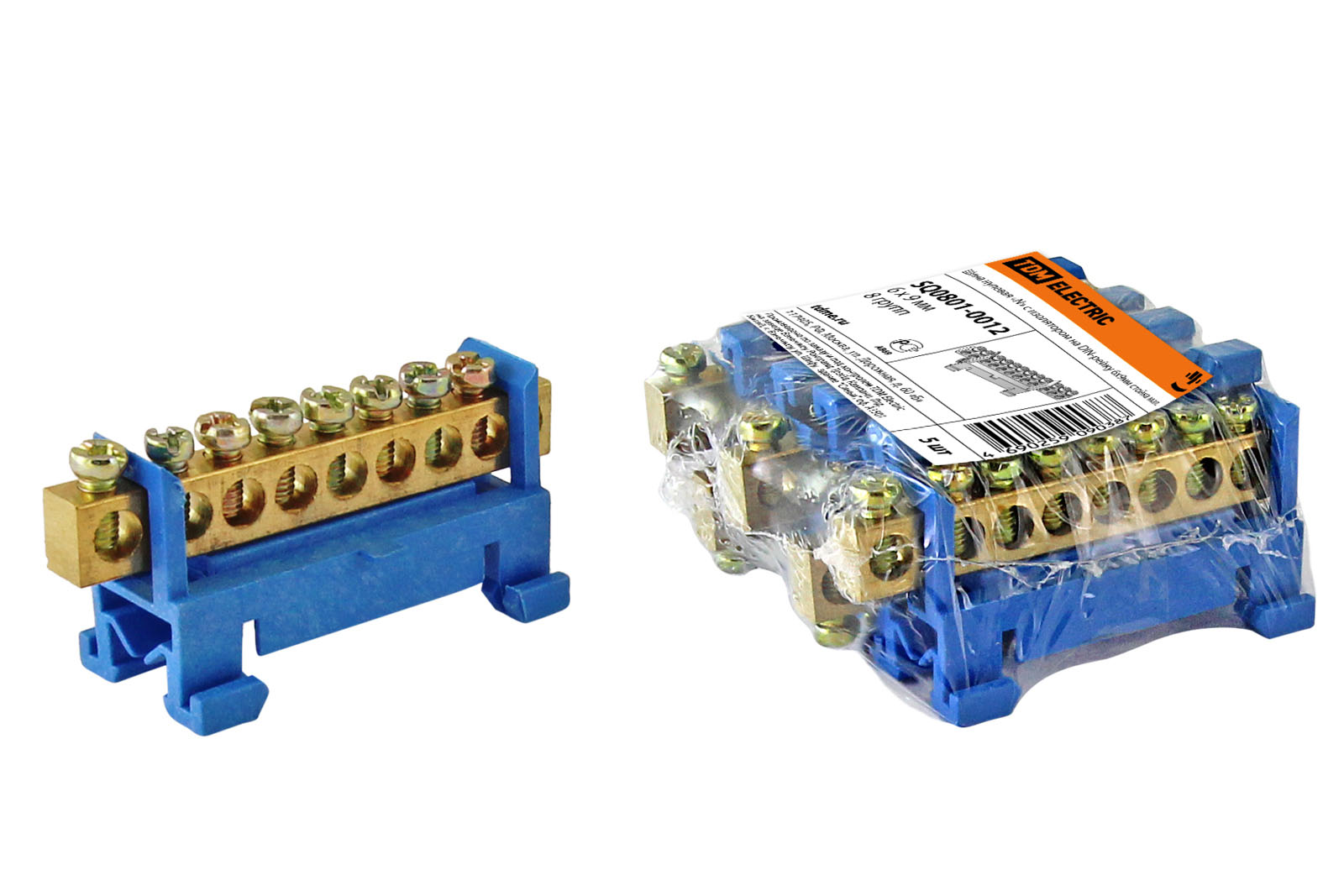 фото Шина "n" нулевая с изолятором на din-рейку 6x9мм стойка мал. tdm sq0801-0012 (5 шт) tdm electric