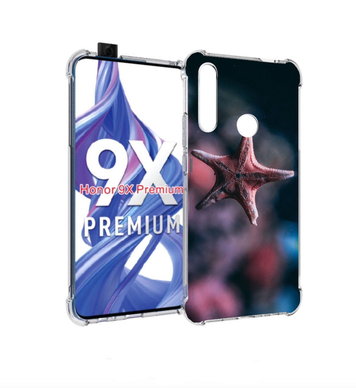 

Чехол бампер MyPads морская-звезда---starfish для Honor 9X (STK-, Прозрачный, Tocco