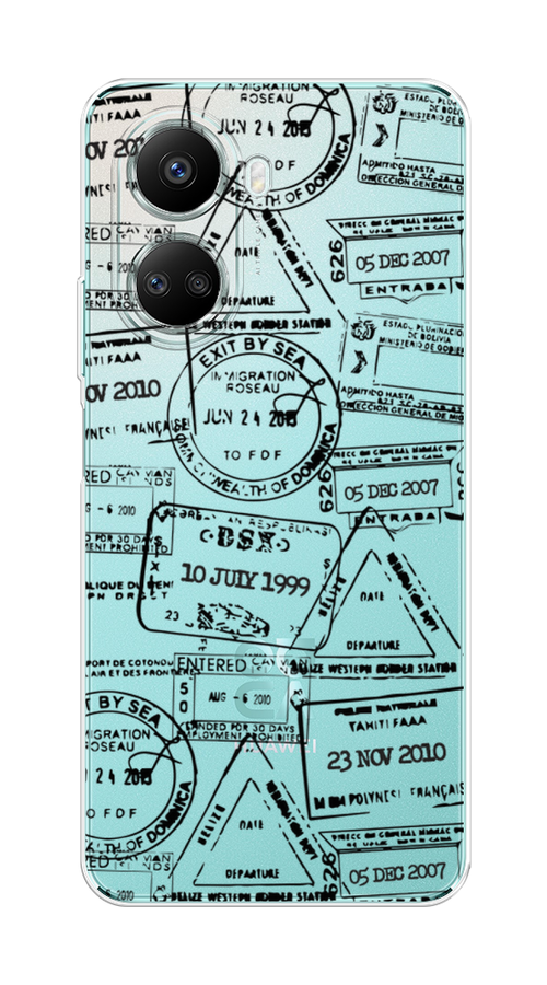 

Чехол на Huawei nova 10 SE "Visa stamps 2", Белый;черный;серый, 6109650-2