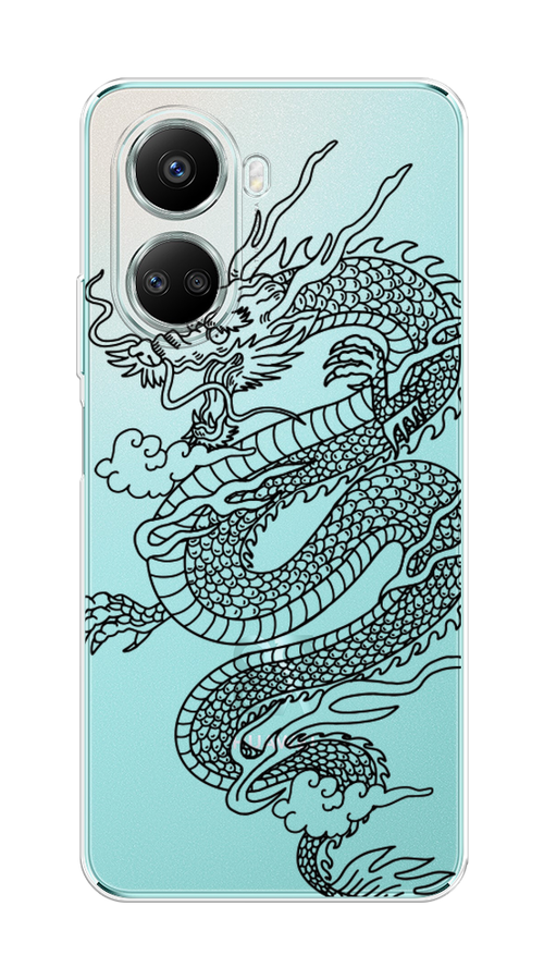 

Чехол на Huawei nova 10 SE "Большой китайский дракон", Черный;серый, 6109650-1