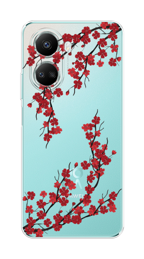 

Чехол на Huawei nova 10 SE "Красная сакура", Красный;черный, 6109650-2