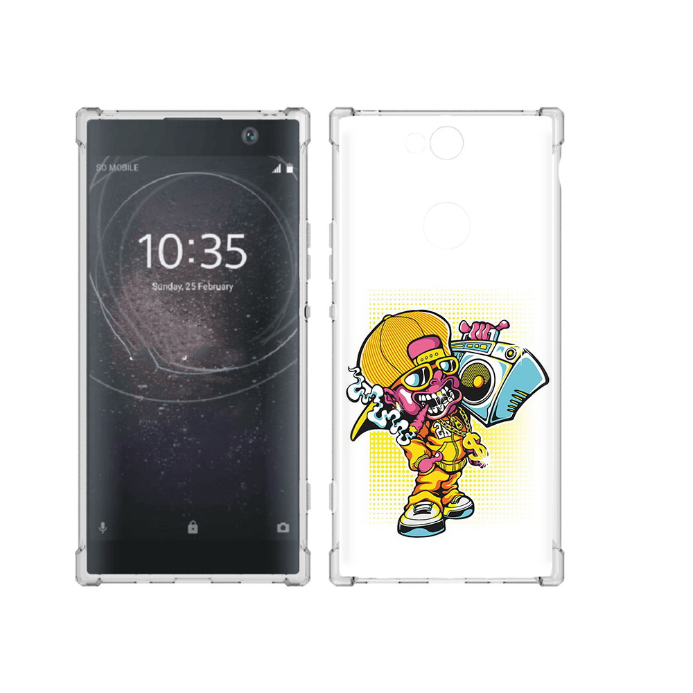 Чехол MyPads Tocco для Sony Xperia XA2 Plus нарисованный парень с колонкой