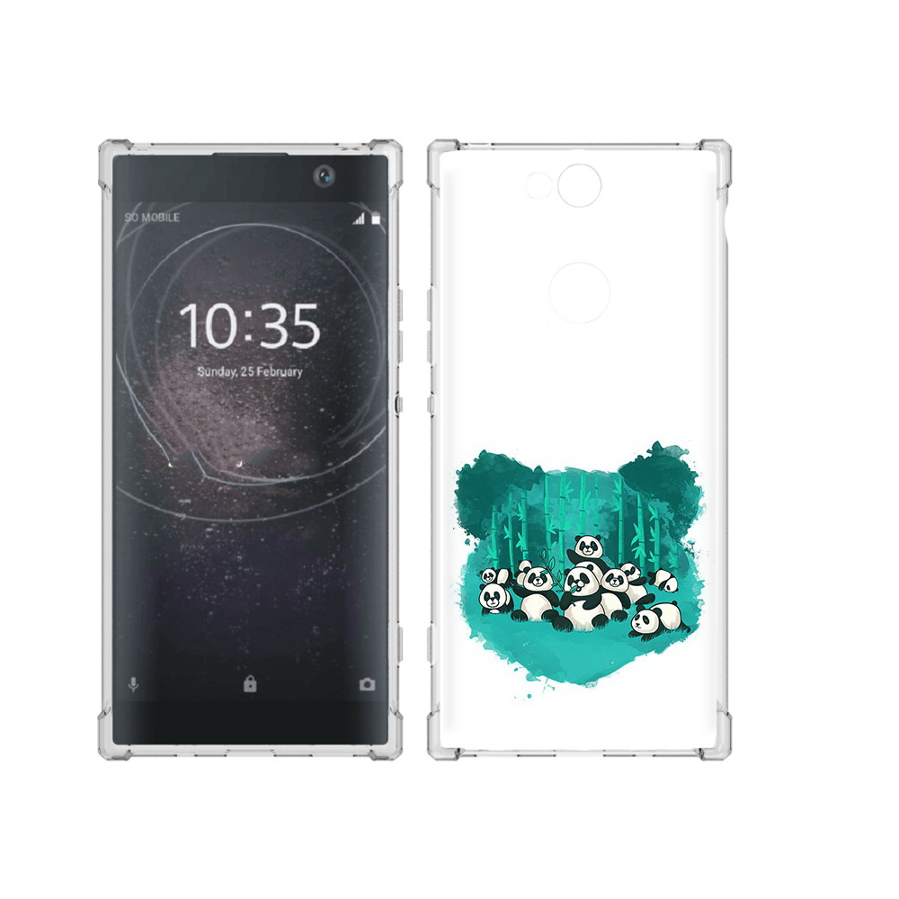 

Чехол MyPads Tocco для Sony Xperia XA2 Plus нарисованные панды, Прозрачный, Tocco
