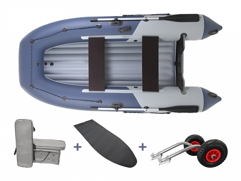 Комплект надувная лодка НДНД Grouper 310 Комфорт (серо-синий)