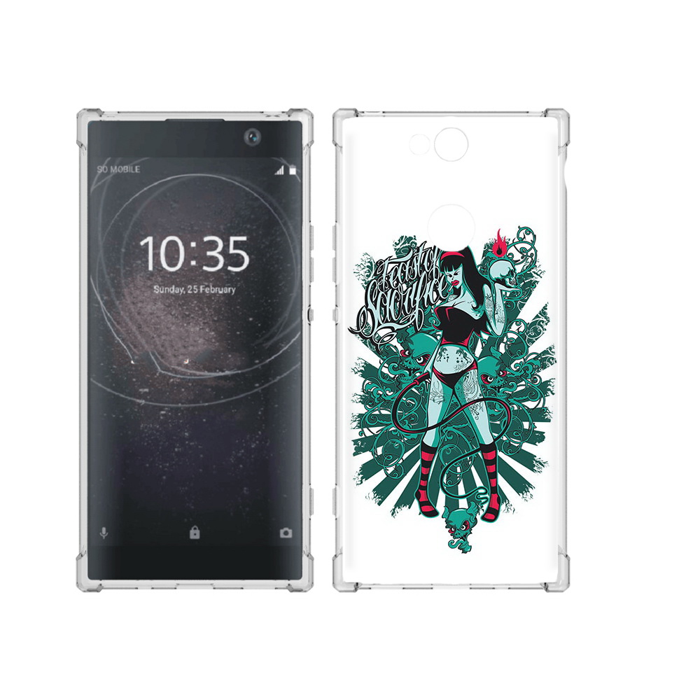 

Чехол MyPads Tocco для Sony Xperia XA2 Plus нарисованная девушка в татуировках, Прозрачный, Tocco