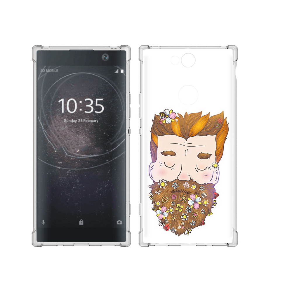 

Чехол MyPads Tocco для Sony Xperia XA2 Plus мужчина с цветами в бороде, Прозрачный, Tocco