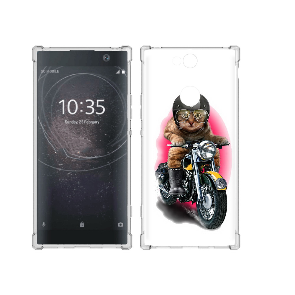 

Чехол MyPads Tocco для Sony Xperia XA2 Plus мото-кот, Прозрачный, Tocco