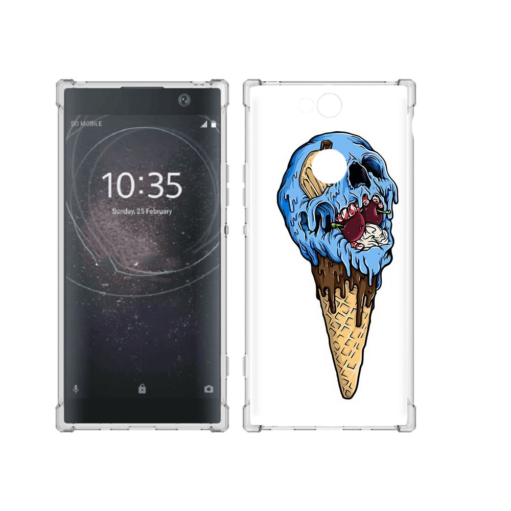 

Чехол MyPads Tocco для Sony Xperia XA2 Plus мороженное череп, Прозрачный, Tocco
