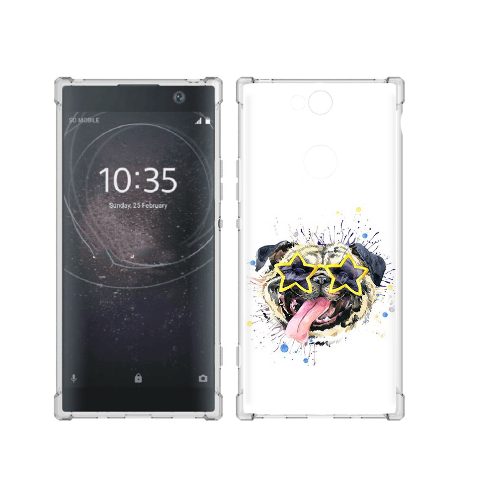 

Чехол MyPads Tocco для Sony Xperia XA2 Plus мопс боксер, Прозрачный, Tocco