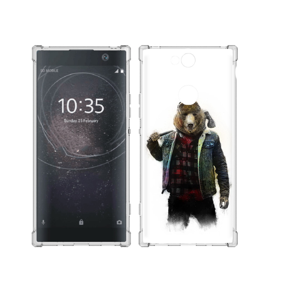 

Чехол MyPads Tocco для Sony Xperia XA2 Plus медведь с топором, Прозрачный, Tocco
