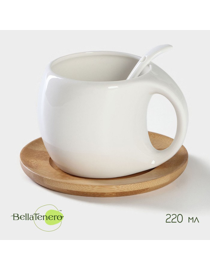 

Чайная пара BellaTenero керамическая 3 предмета, Белый