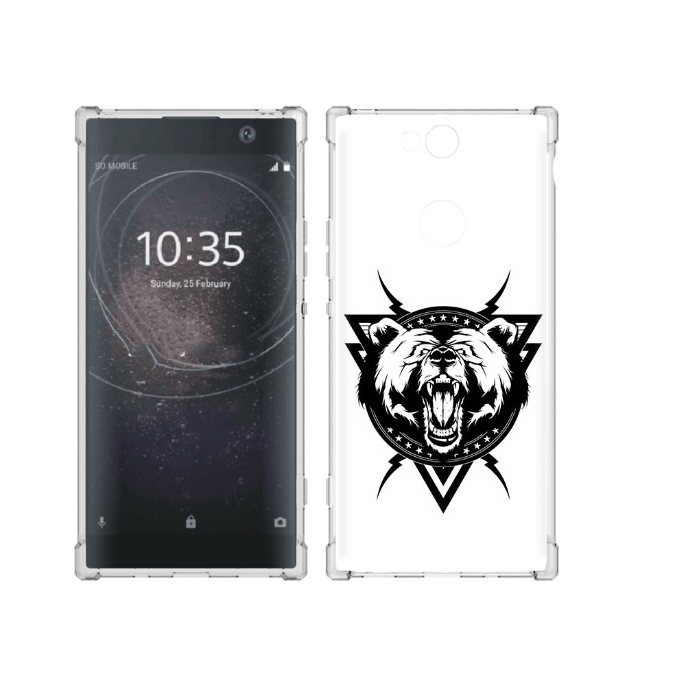 

Чехол MyPads Tocco для Sony Xperia XA2 Plus медведь в треугольнике, Прозрачный, Tocco
