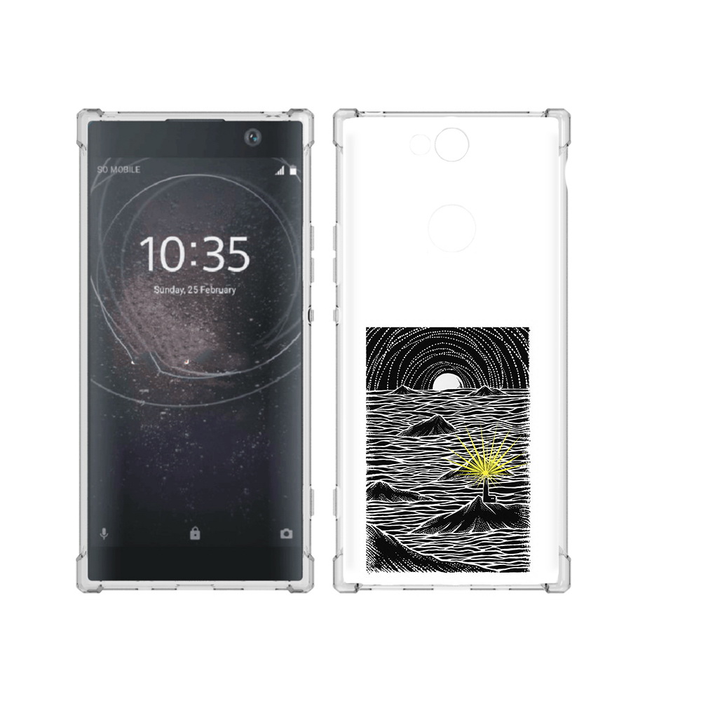 

Чехол MyPads Tocco для Sony Xperia XA2 Plus маяк в черно белом море, Прозрачный, Tocco