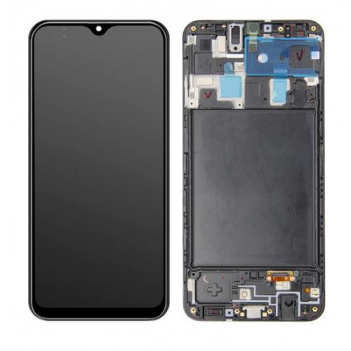 Дисплей для Samsung SM-A205F Galaxy A20 в рамке + тачскрин (черный)