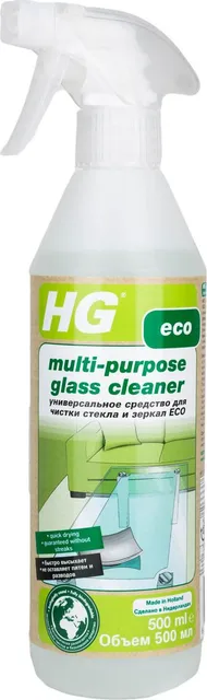 фото Hg универсальное средство для чистки стекла и зеркал эко 0,5л