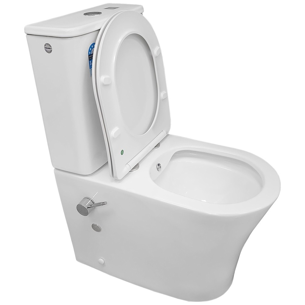 Унитаз-компакт Bloomix Alan 1219SB/UF1 Ceramic+ безободковый с функцией биде и смесителем