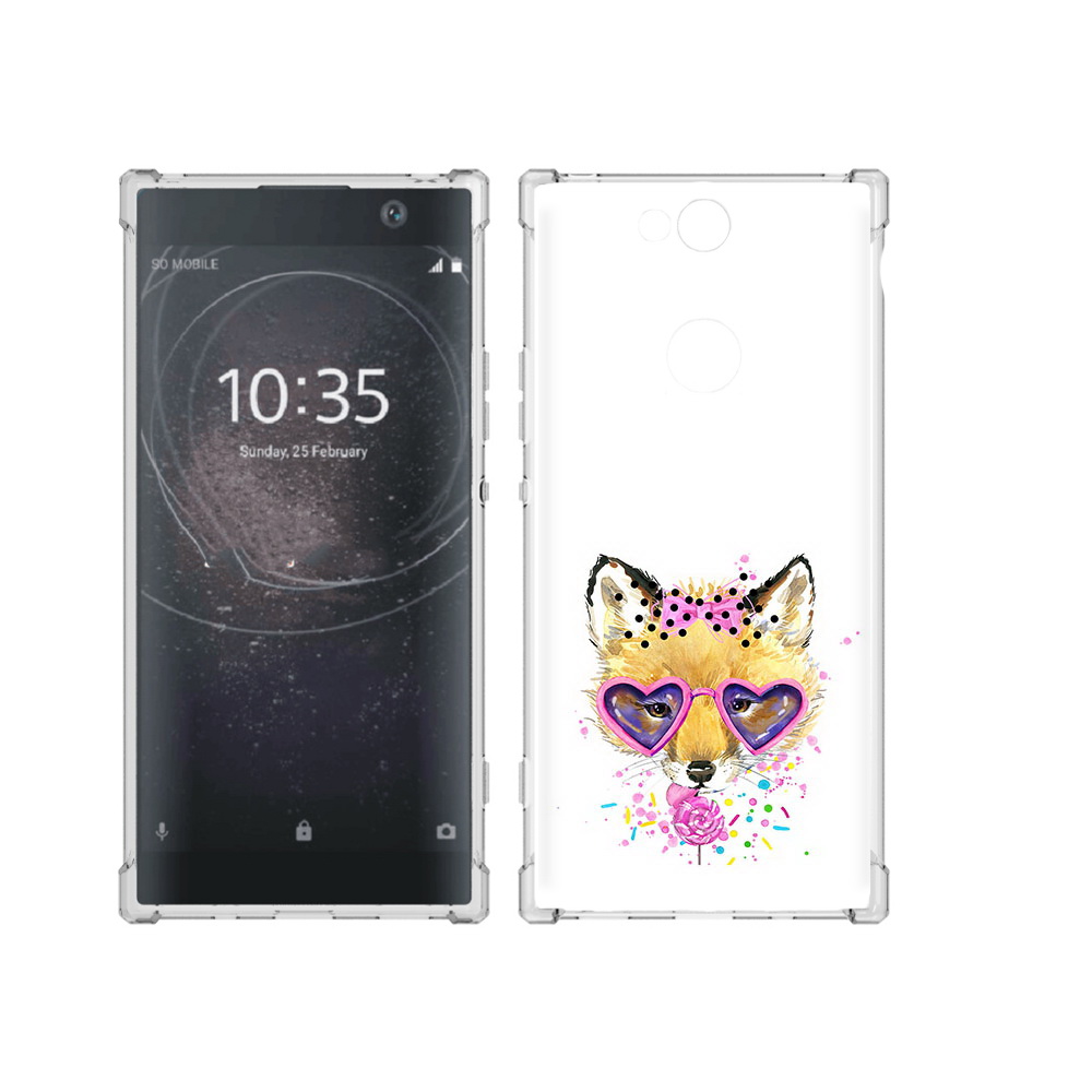 

Чехол MyPads Tocco для Sony Xperia XA2 Plus лисенок с бантиком, Прозрачный, Tocco