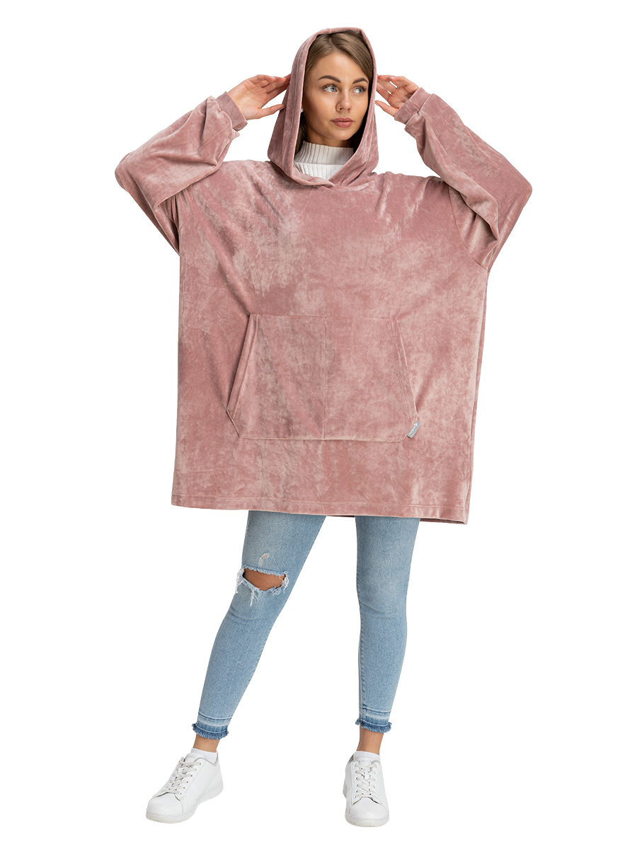 Туника женская Routemark Blanket Hoodie Travel розовая one size