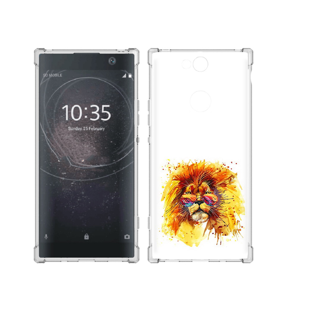 

Чехол MyPads Tocco для Sony Xperia XA2 Plus лев в очках, Прозрачный, Tocco