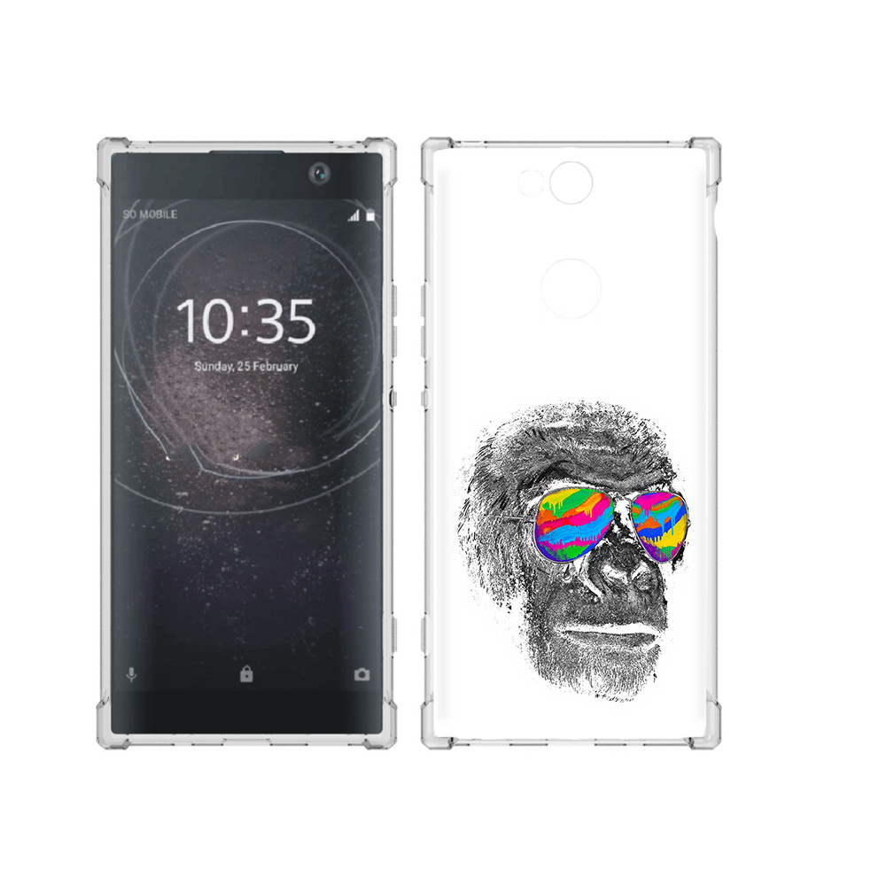 

Чехол MyPads Tocco для Sony Xperia XA2 Plus крутая обезьяна в очках, Прозрачный, Tocco