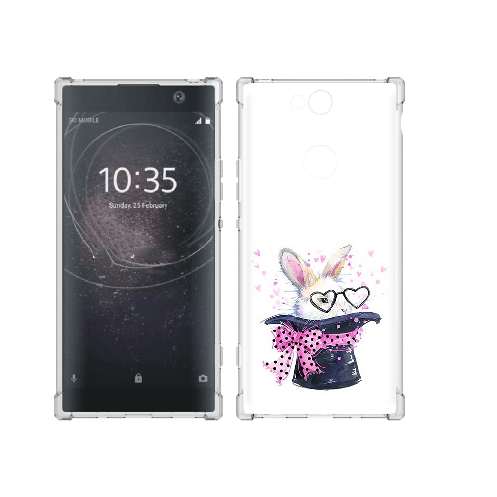 Чехол MyPads Tocco для Sony Xperia XA2 Plus кролик в шляпе