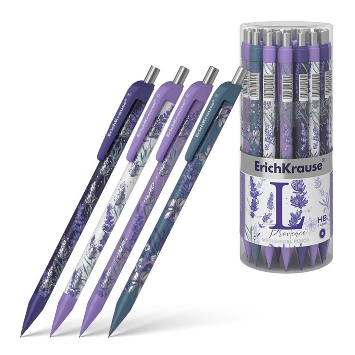 

Механический карандаш 0,5мм, HB, Lavender, матовый корпус Soft-Touch, микс, Черный;белый;фиолетовый;синий