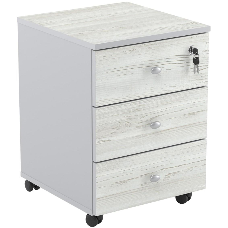 

Тумба Easy St LT 16/16 выкатная 400x420x530мм 3 ящика, сосна винтер/серый