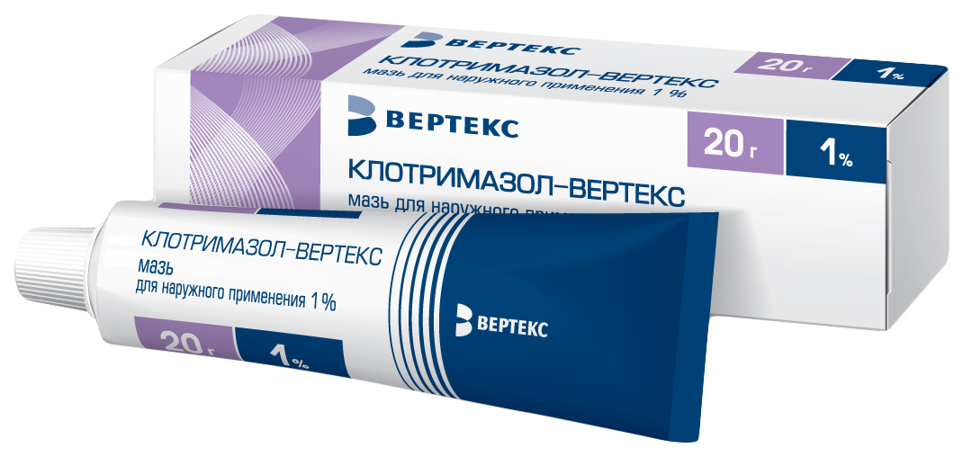 Клотримазол-Вертекс мазь 1% 20 г 100030012694