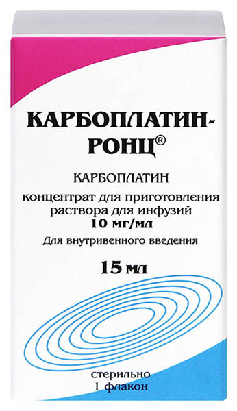 Карбоплатин-РОНЦ концентрат для приготовления раствора для инфузий 10 мг/мл флакон 15 мл