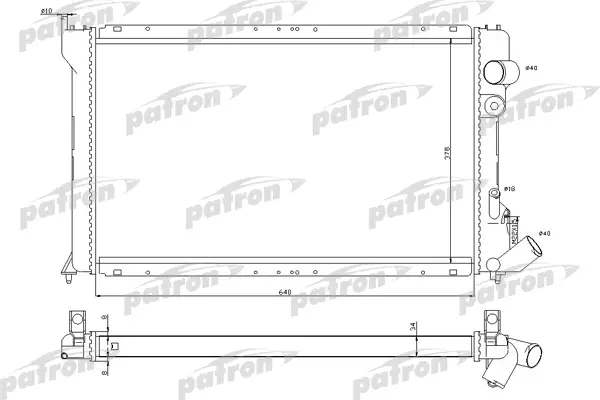 

Радиатор охлаждения двигателя PATRON PRS3041