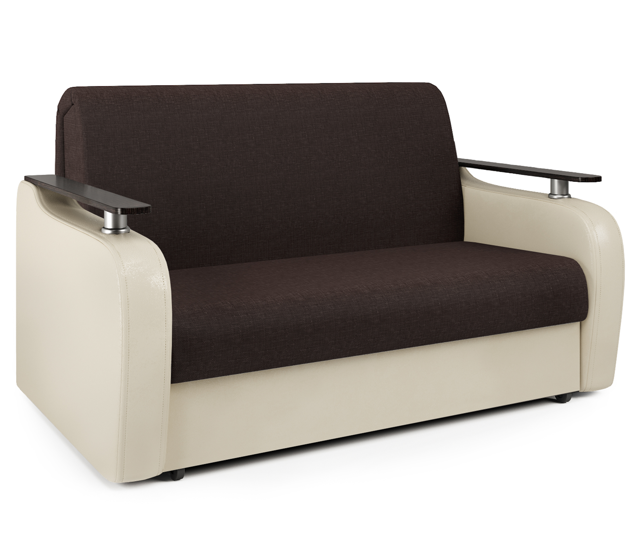 

Диван Шарм-Дизайн Гранд Д 100 рогожка шоколад и экокожа беж, Гранд Д