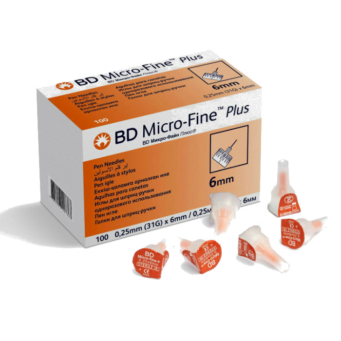 Иглы BD Micro-Fine Plus 0, 25 мм 31G х 6 мм 100 шт., Becton Dickinson  - купить со скидкой
