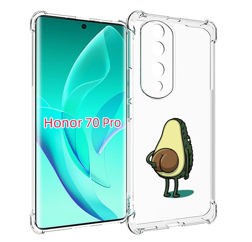 

Чехол MyPads смешной авокадо сзади для Honor 70 Pro / 70 Pro Plus, Прозрачный, Tocco