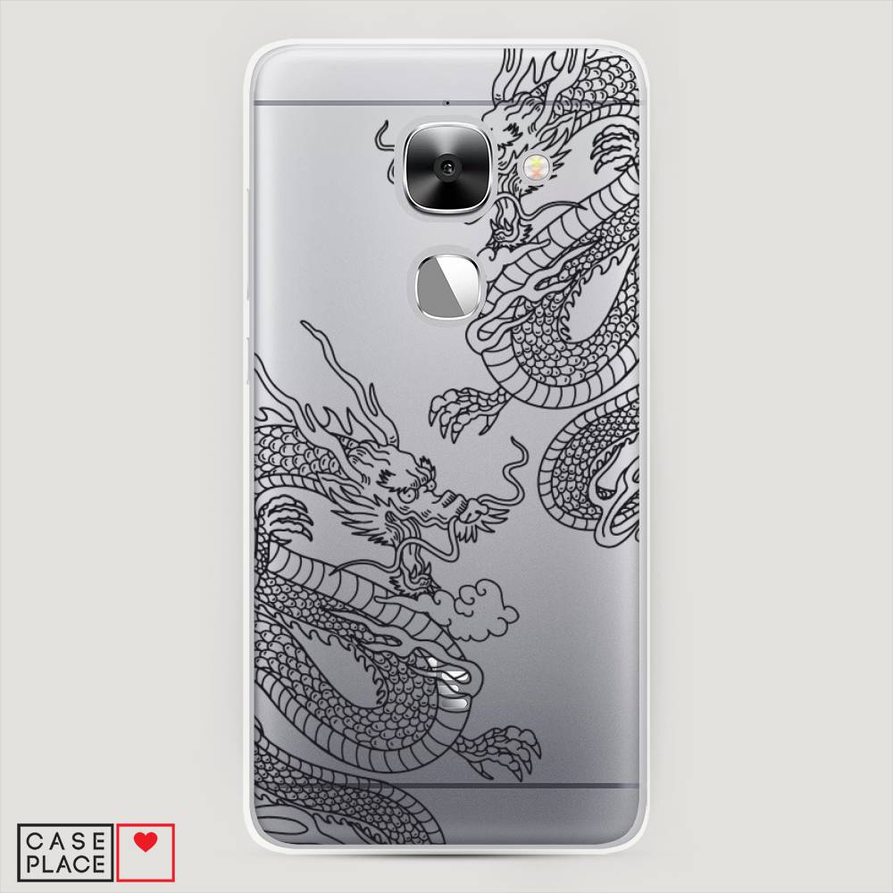 

Чехол на LeEco Le Max 2 "Два китайских дракона", Серый;черный, 140250-1