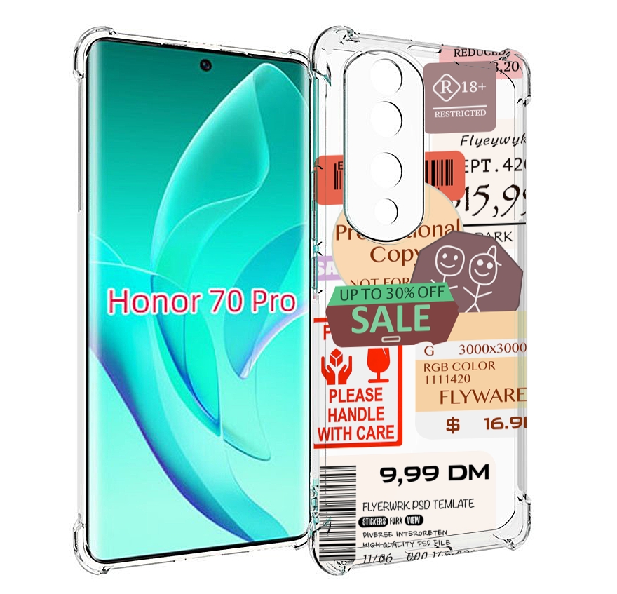

Чехол MyPads скидочные-купоны-принт для Honor 70 Pro / 70 Pro Plus, Прозрачный, Tocco