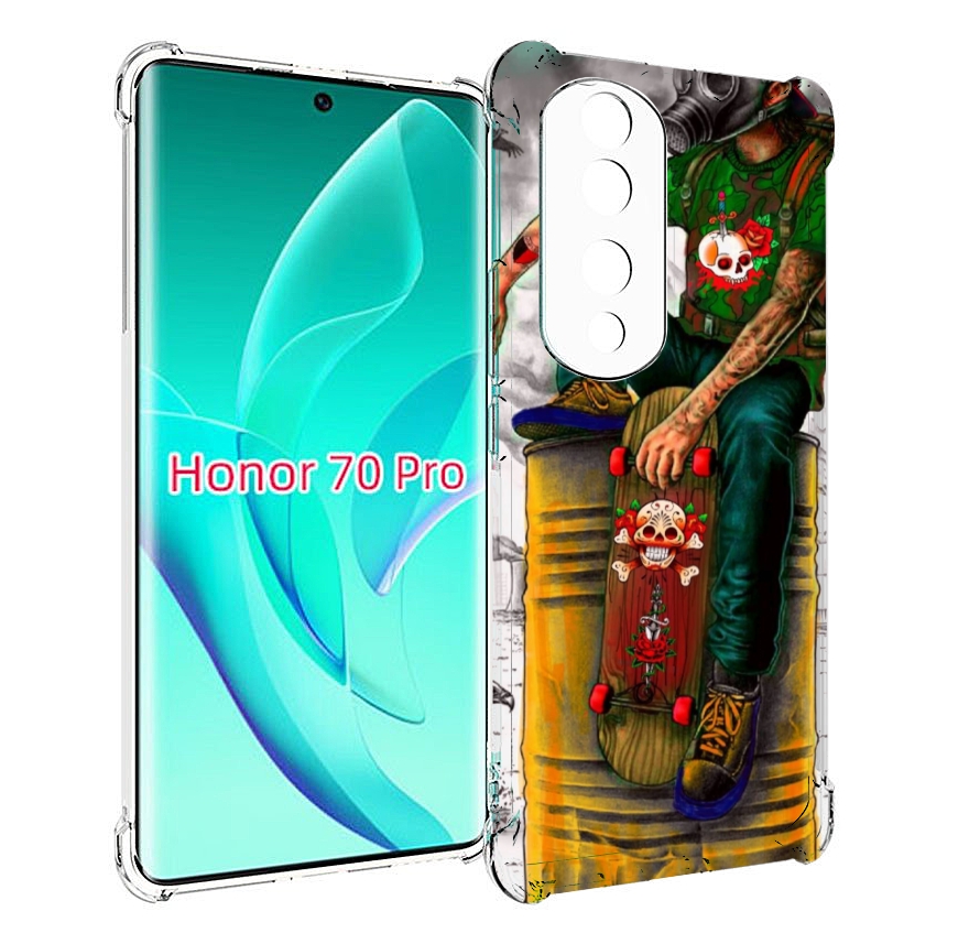 

Чехол MyPads скейтер в противогазе для Honor 70 Pro / 70 Pro Plus, Прозрачный, Tocco