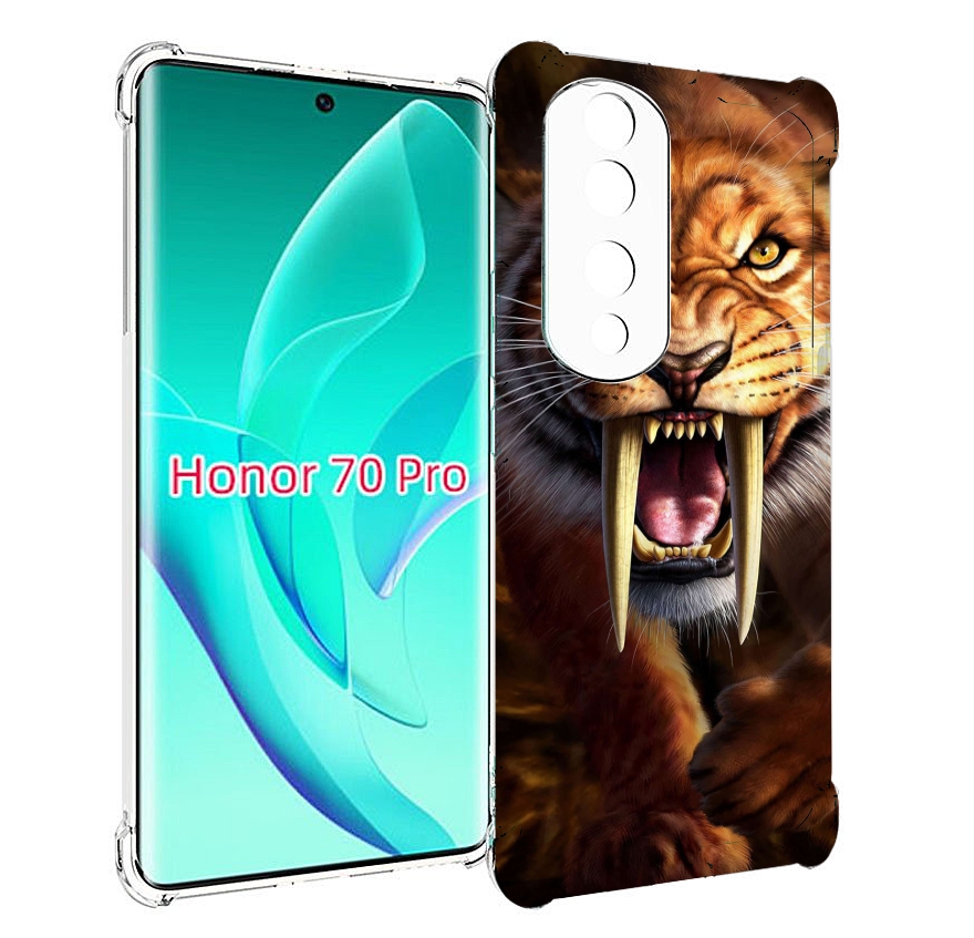 

Чехол MyPads саблезубый злой тигр для Honor 70 Pro / 70 Pro Plus, Прозрачный, Tocco