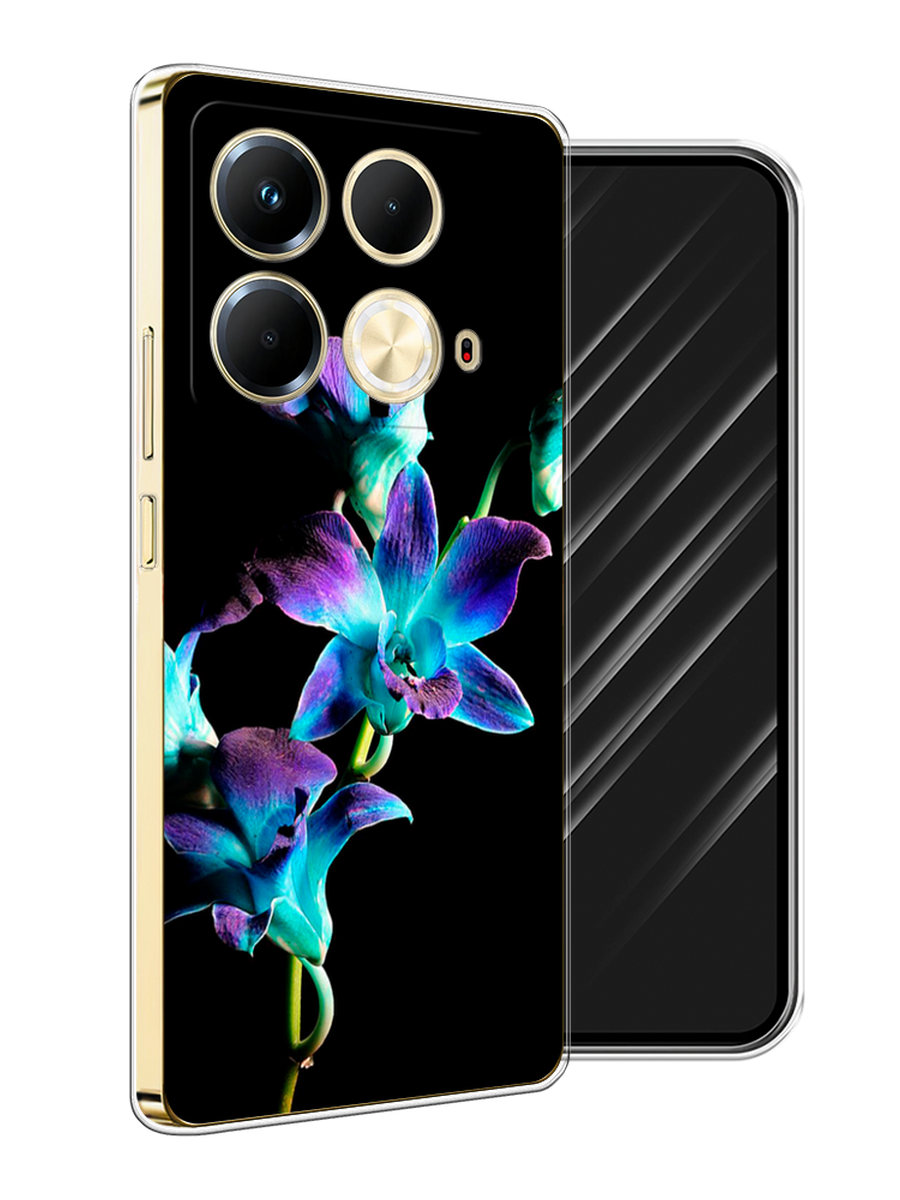

Чехол Awog на Infinix Note 40 "Синий цветок на черном", Черный;голубой;синий, 3105850-1