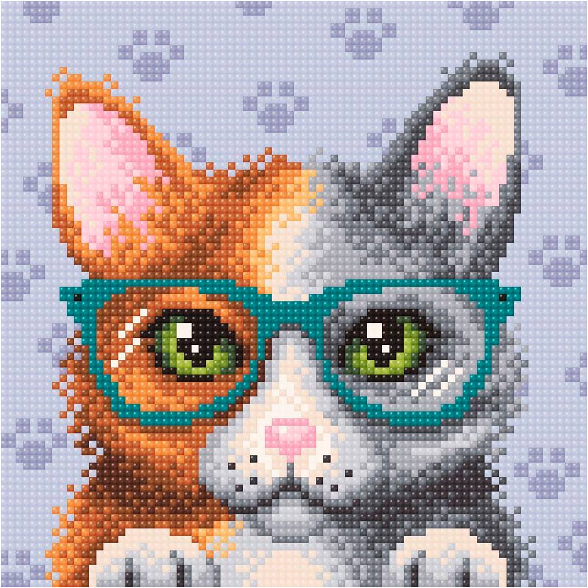 Алмазная мозаика М.П.СТУДИЯ 'Лапки на стол!' (МС-080), 20*20 см