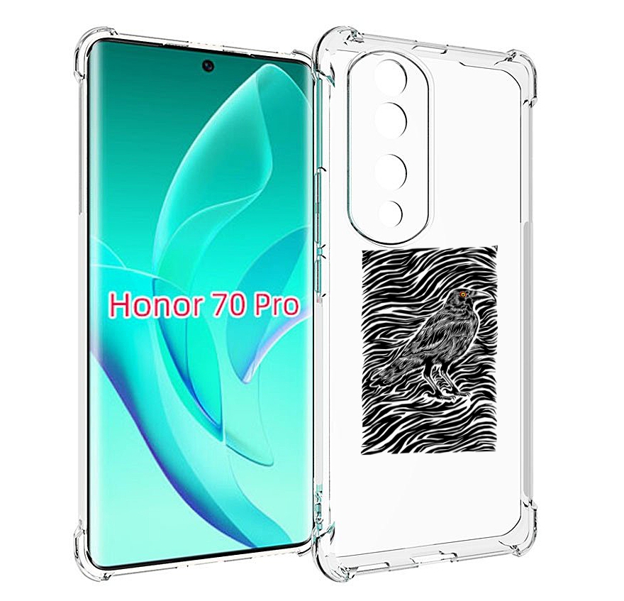 

Чехол MyPads ворон в абстракции для Honor 70 Pro / 70 Pro Plus, Прозрачный, Tocco